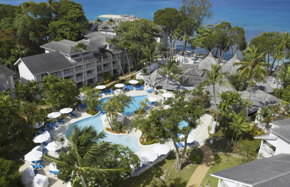 Aerial view of the hotel