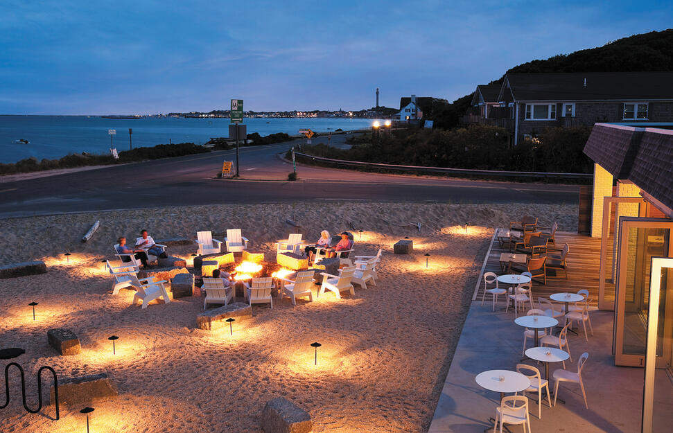 Firepit, Harbor Hotel, Provincetown, Cape Cod, Massachusetts, USA