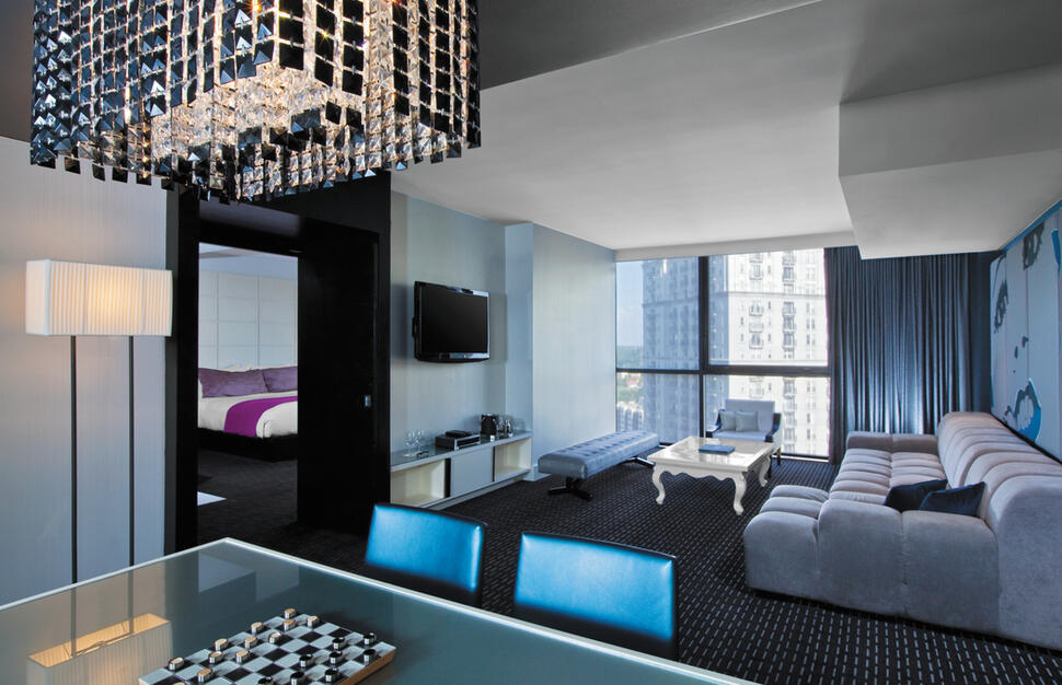 Fantastic Suite, living area, W Midtown Atlanta, Georgia, Deep South