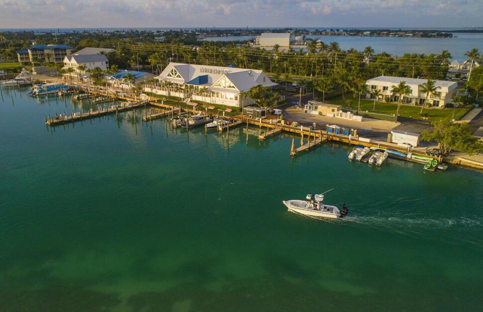 Aerial view of marina