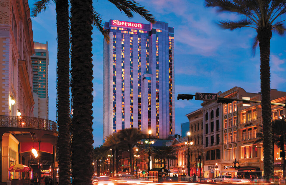 Hotel exterior, Sheraton New Orleans, Louisiana, Southern USA