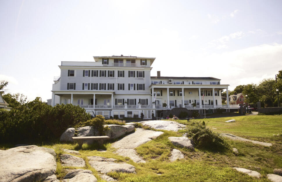 Outdoor pool by the sea at Emerson Inn in Rockport Massachusetts