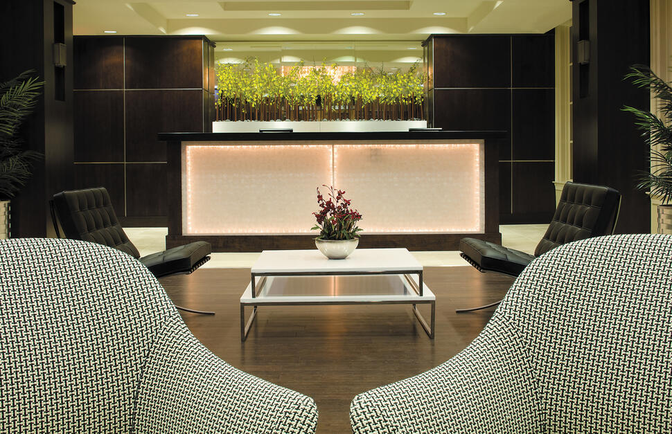 Hotel lobby, The Ellis Hotel, Atlanta, Georgia, Southern USA