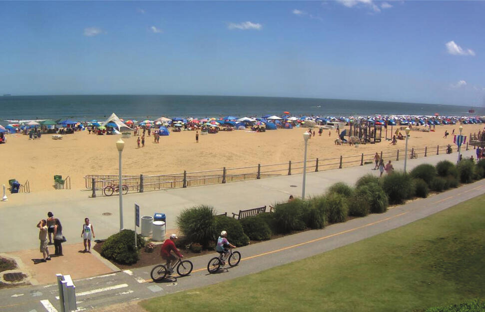 oceanfront view, Hampton Inn Virginia Beach, The Capital Region, East Coast USA.