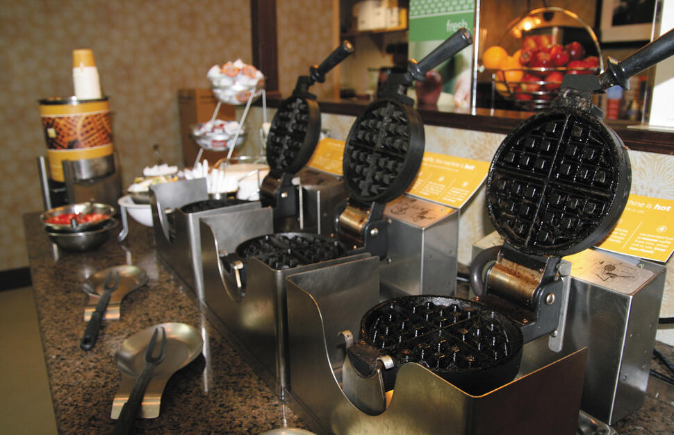 Fresh Belgian Waffles, breakfast, Hampton Inn Virginia Beach, USA,