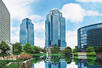 View of hotel and Concourse Center lake