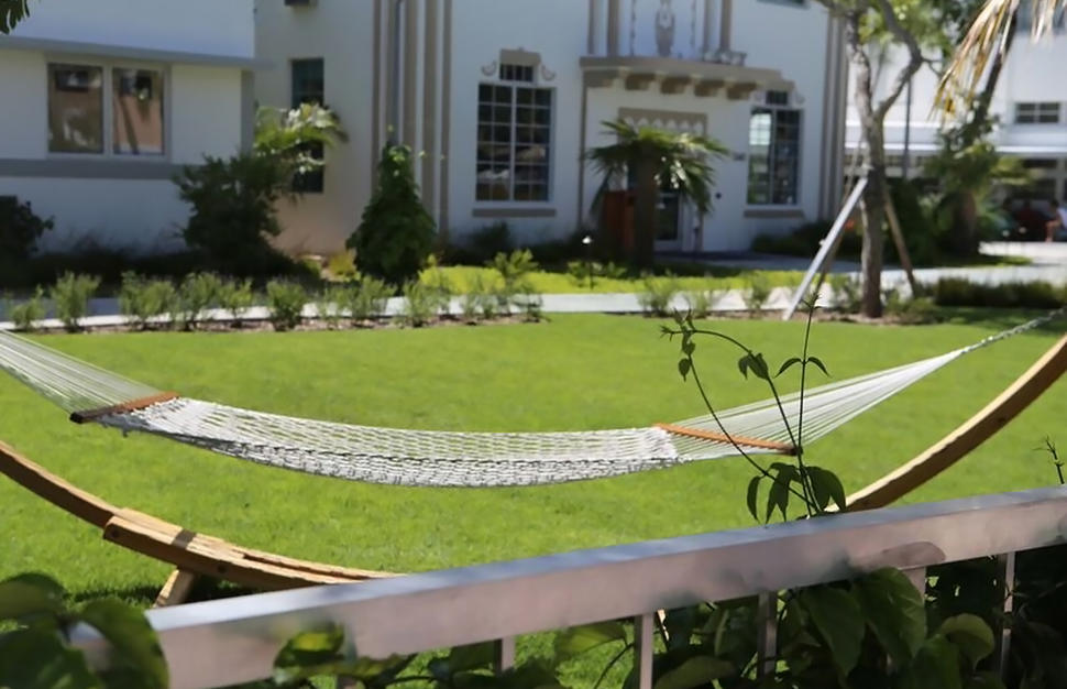 hammock, hotel garden