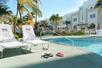 swimming pool, sunloungers