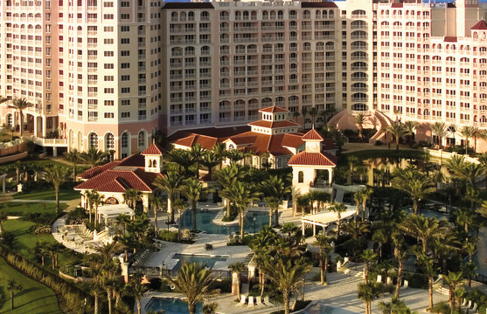 Water Pavillion, pool, palm trees, building, Hammock Beach Resort, Hammock Beach, North Gold Coast, Florida