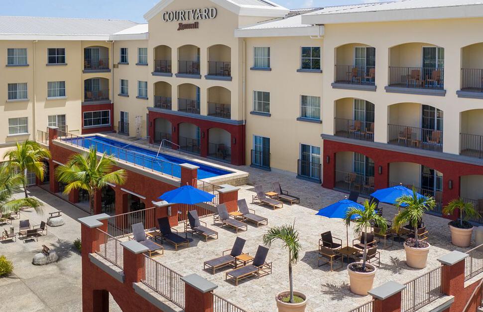 Hotel pool and courtyard