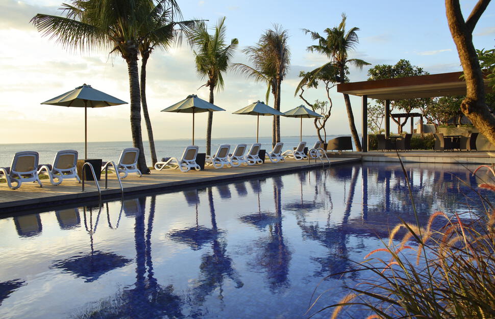 Beachfront pool