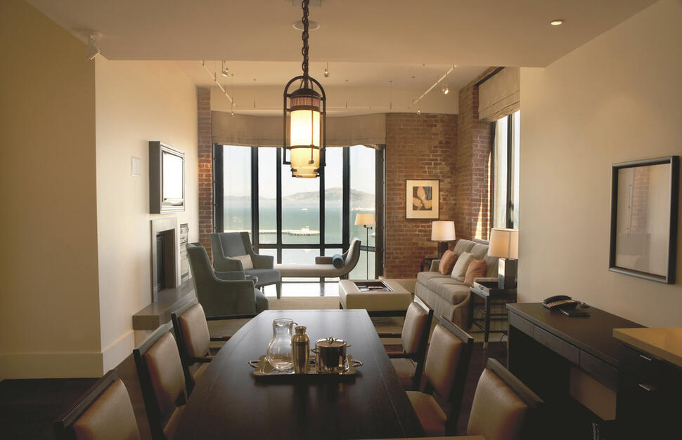 Apartment dining and living area