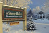 Winter Front Entrance, Stoweflake Mountain Resort & Spa, Stowe, Vermont, USA