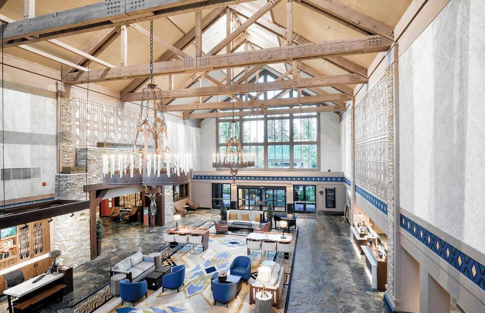 Aerial view of lobby