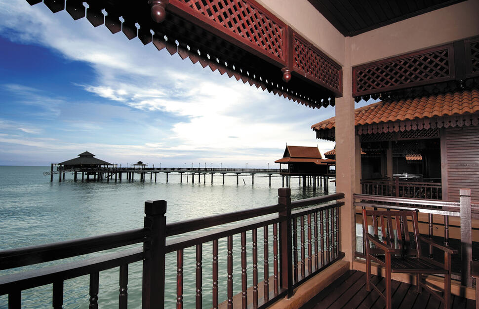 Premier Water Chalet Balcony, Berjaya Langkawi, Malaysia