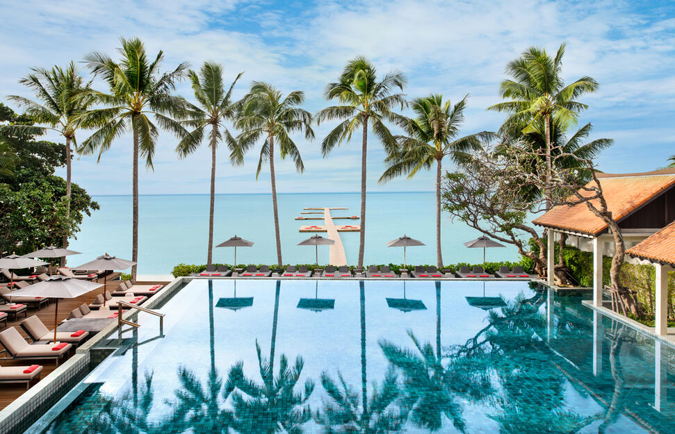Swimming pool, Le Meridien Koh Samui Resort & Spa, Thailand, Far East.