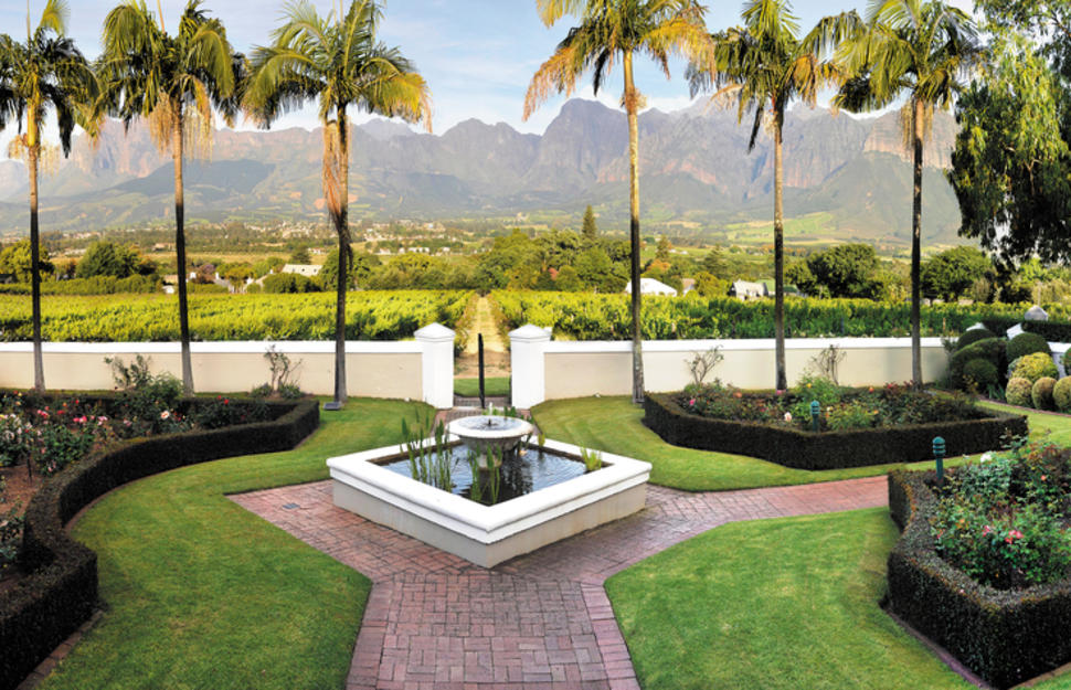 Rose Garden and View of Mountains