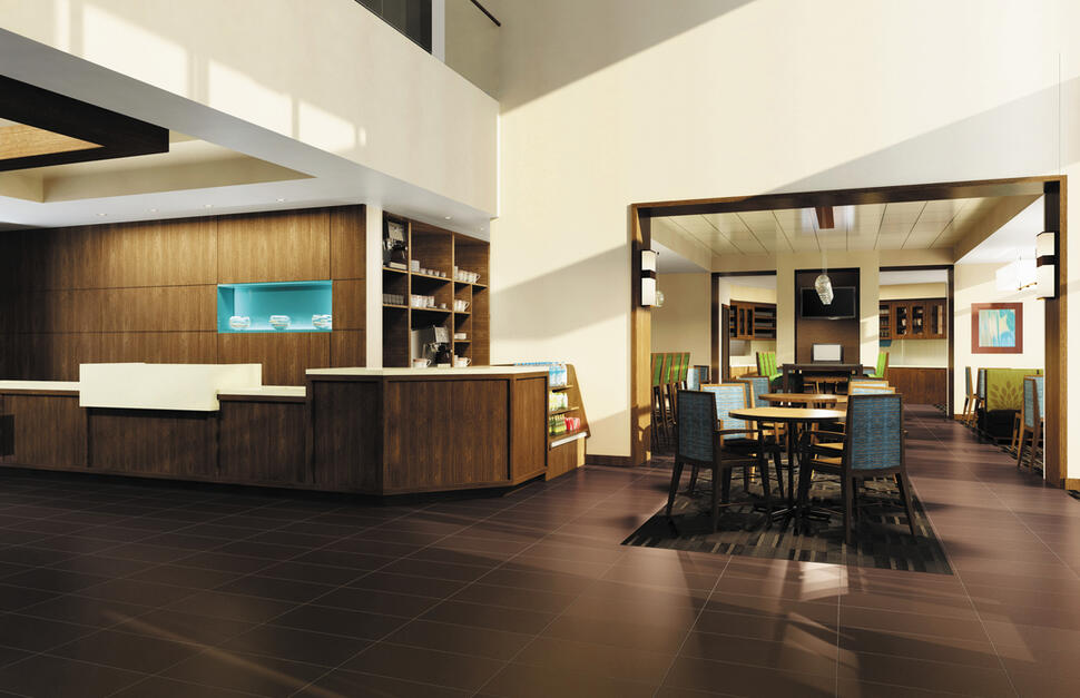 Hotel lobby, Hyatt Place Washington, East Coast, USA