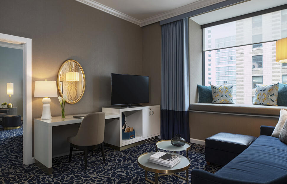 Queen Deluxe Room, 2 queen beds, Hotel Monaco, Chicago, Illinois, USA
