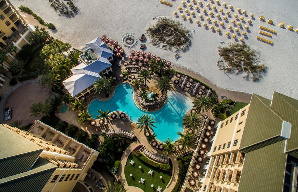 Aerial view of pool