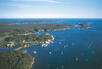 Aerial shot of Sebasco Harbor Resort.