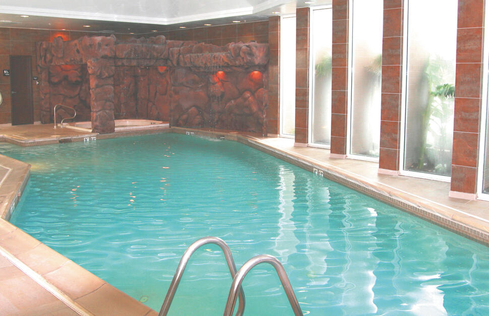 Indoor waterfall pool, Hampton Inn Virginia beach