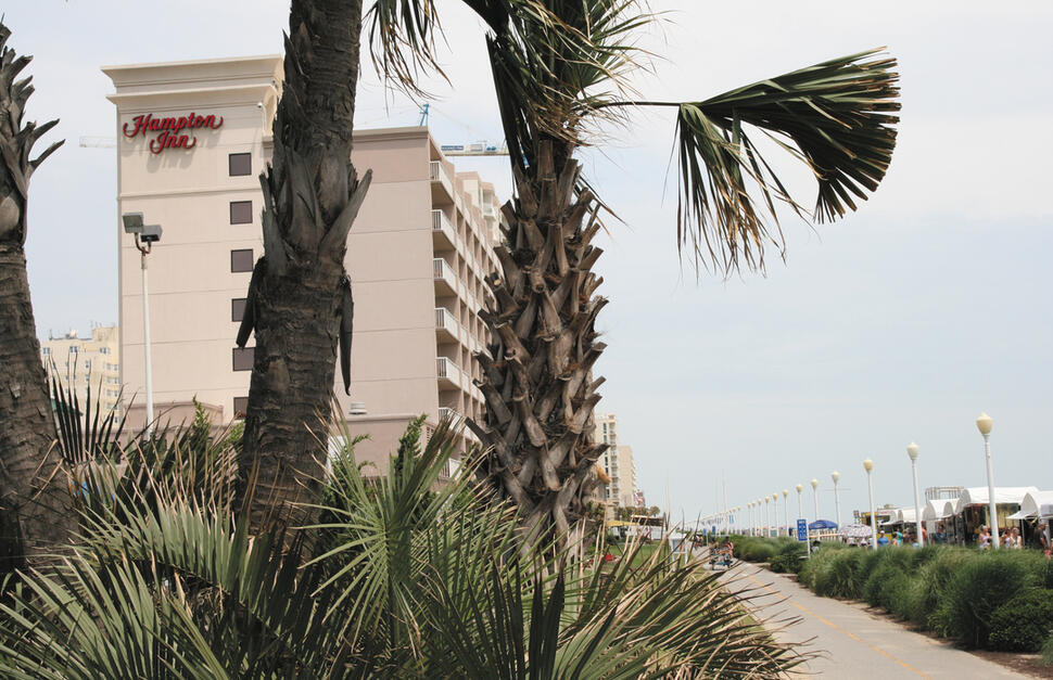 Hampton Inn Oceanfront, boardwalk, beach