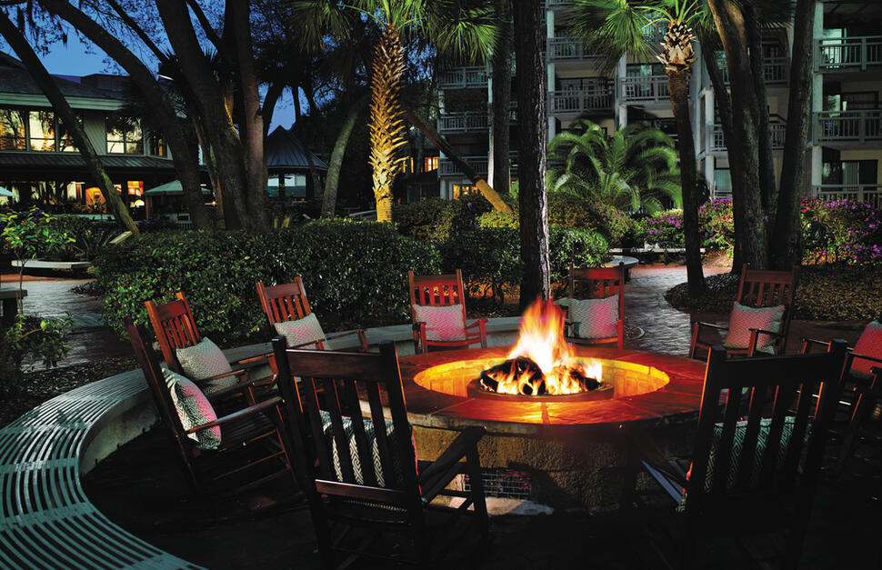 Firepit, Omni Hilton Head Oceanfront Resort, South Carolina, USA