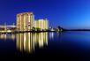 Hotel exterior at night