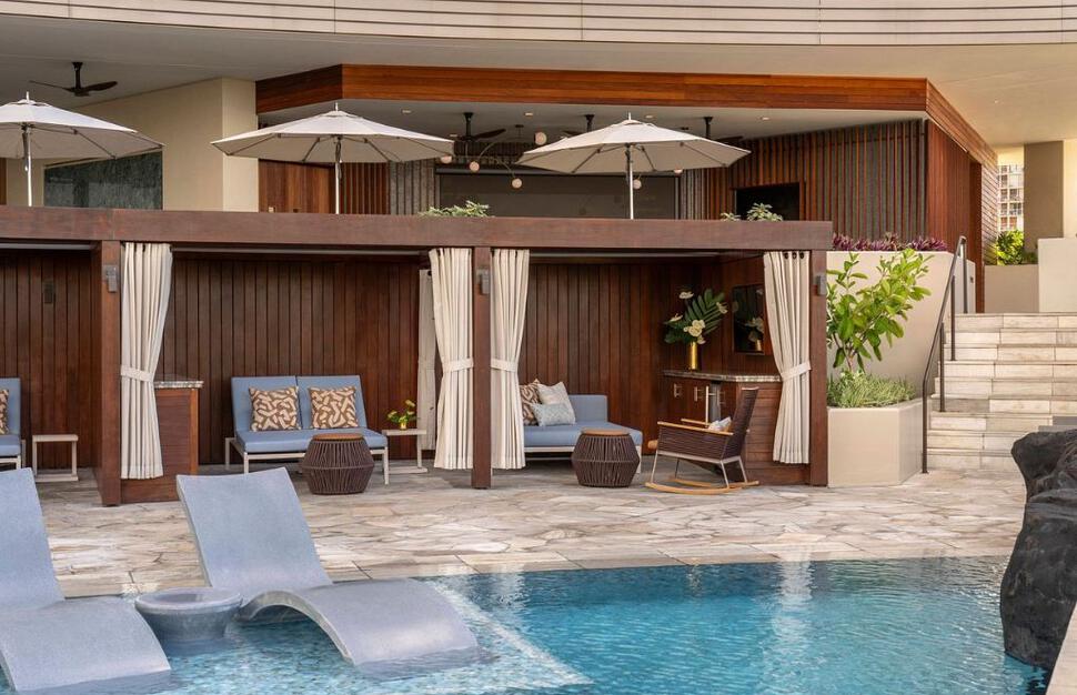 Poolside cabanas