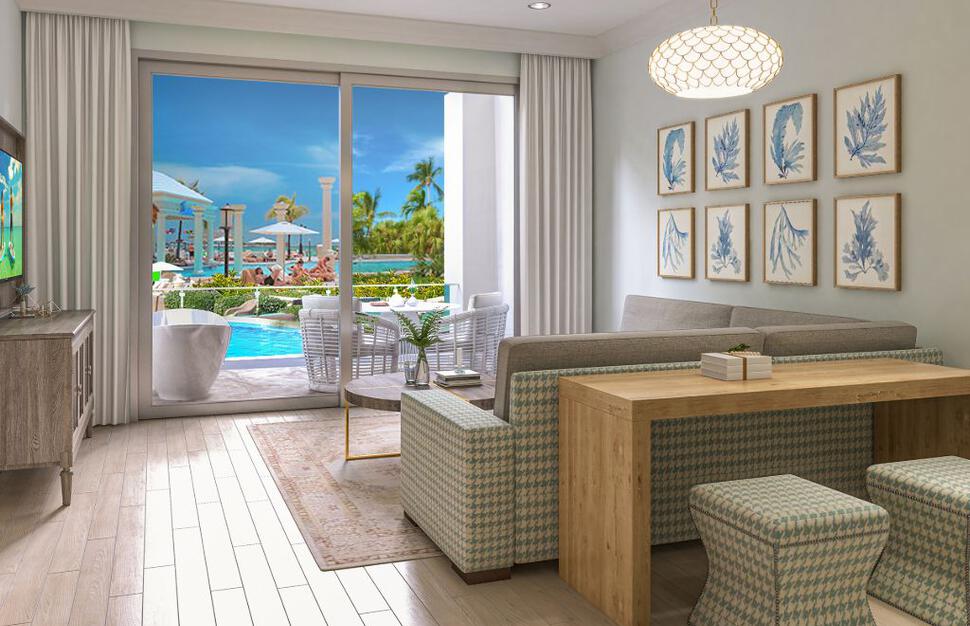 West Bay One Bedroom Oceanview Swim-up Butler Suite with Patio Tranquility Soaking Tub