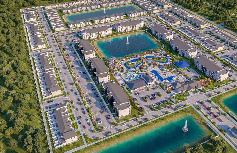 Aerial view of resort