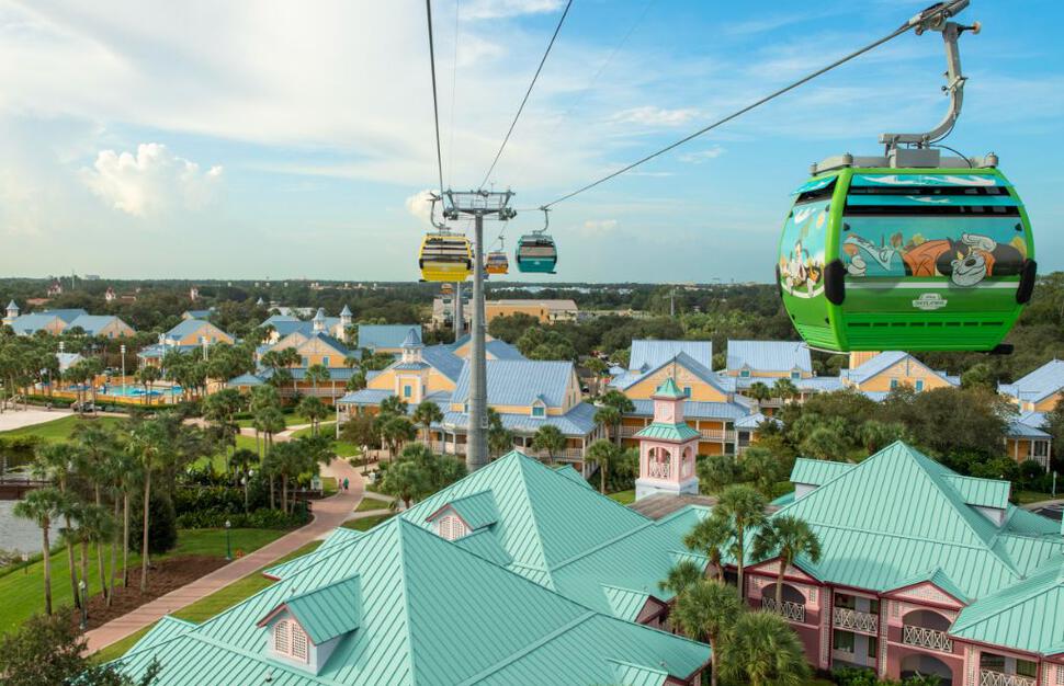 Skyliner over Disney's Caribbean Beach Resort
