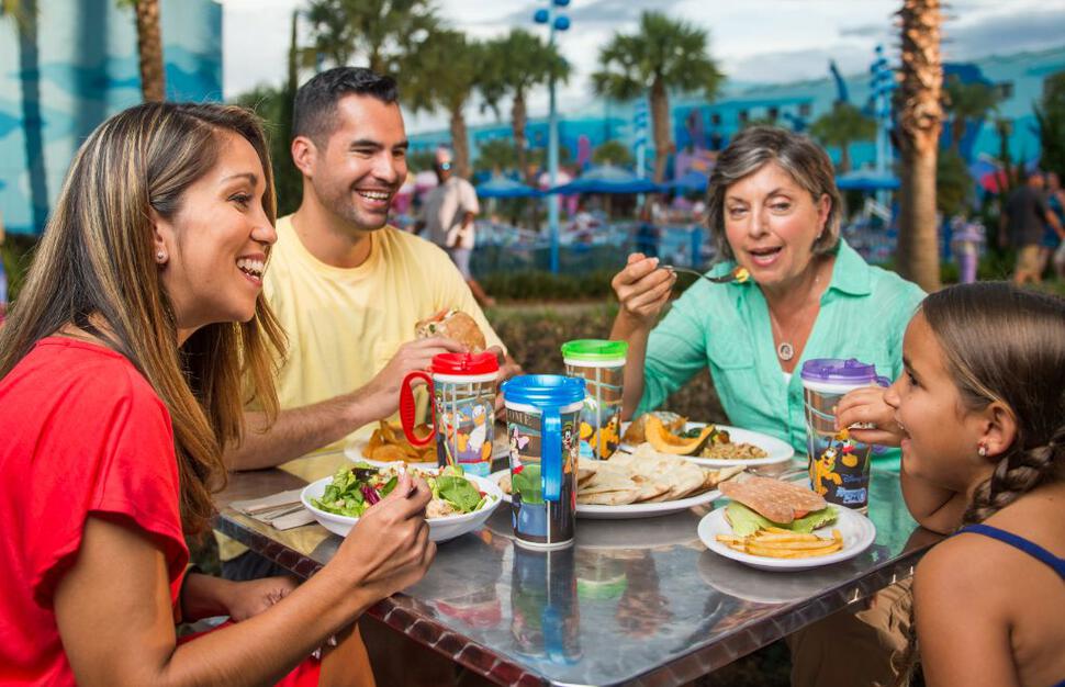 Guests eating at Disney's Art of Animation Resort
