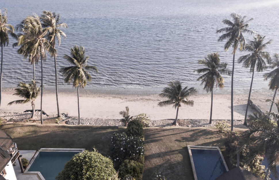 Grand beach front pool villa