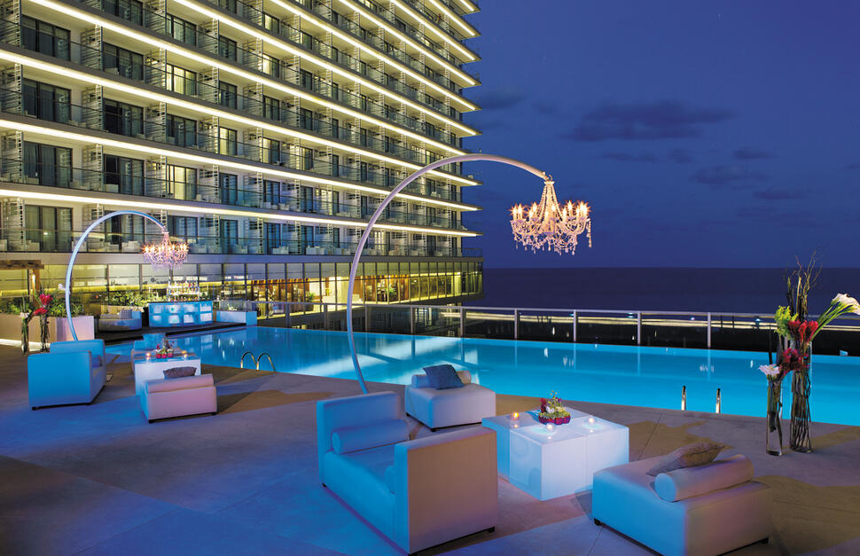 Preferred Club Pool at Night