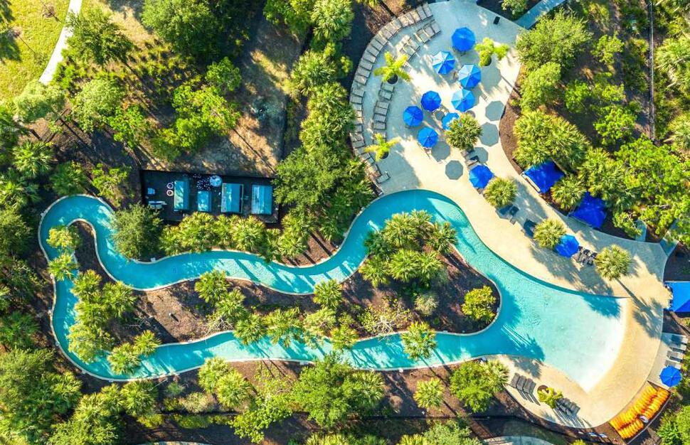Aerial view of lazy river