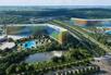 Aerial shot of the hotel