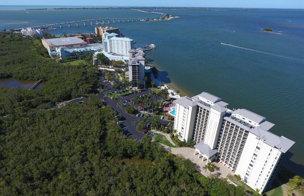 Aerial view of hotel