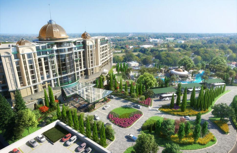 Aerial view of the hotel