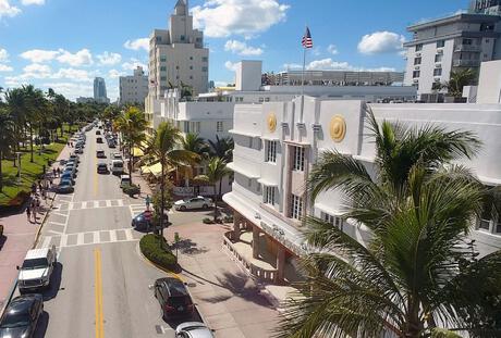 Hotel exterior on South Beach