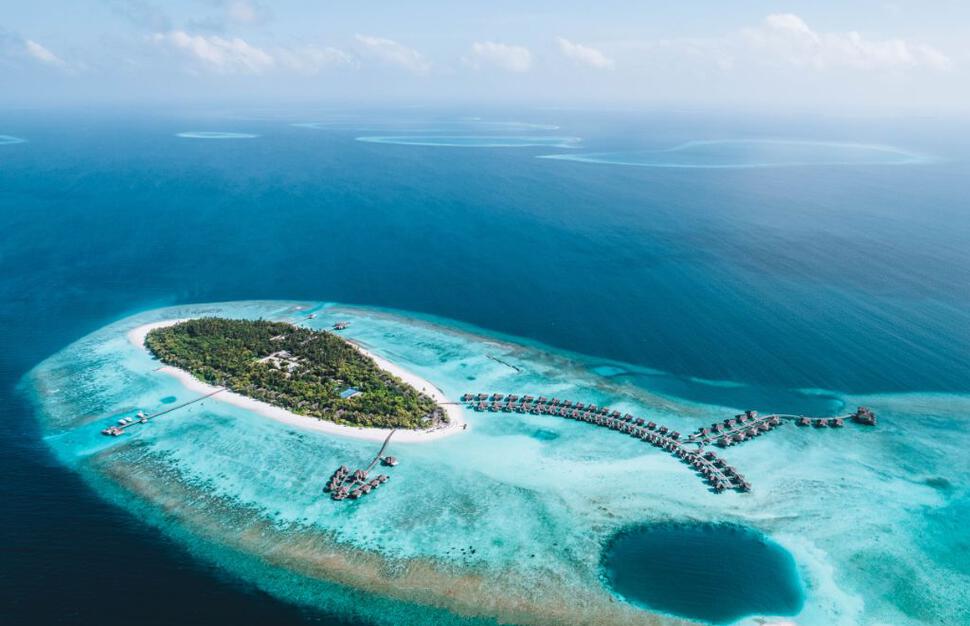 Aerial view of island