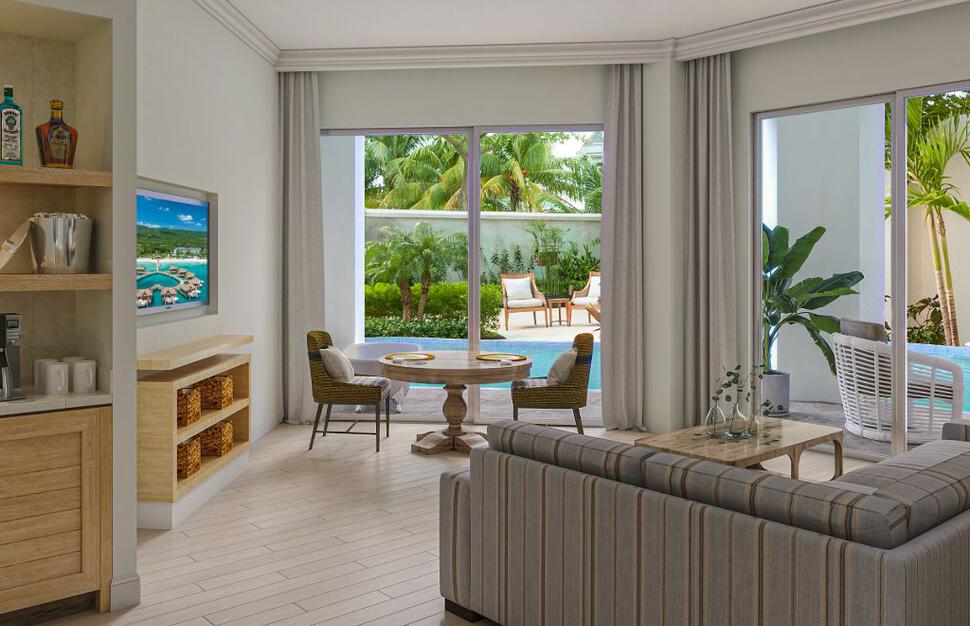 West Bay One Bedroom Swim-up Butler Suite with Patio Tranquility Soaking Tub