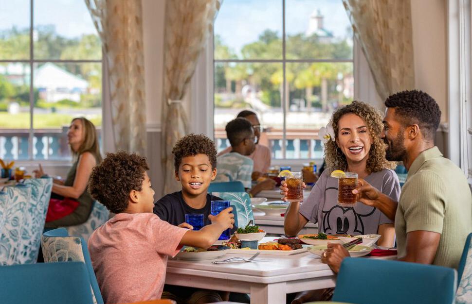 Family dining at Disney's Caribbean Beach Resort