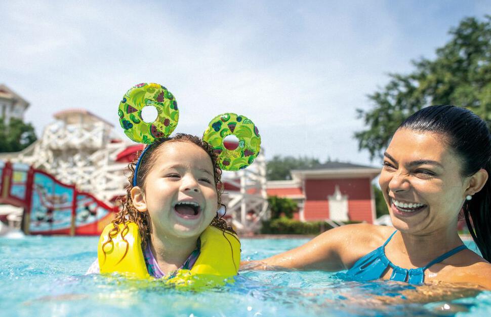 Guests enjoying the pool
