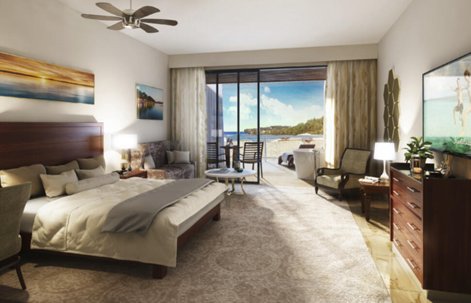 Oceanview Club Level Terrace Junior Suite with Outdoor Tranquility Soaking Tub