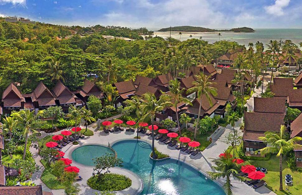 Aerial view of resort