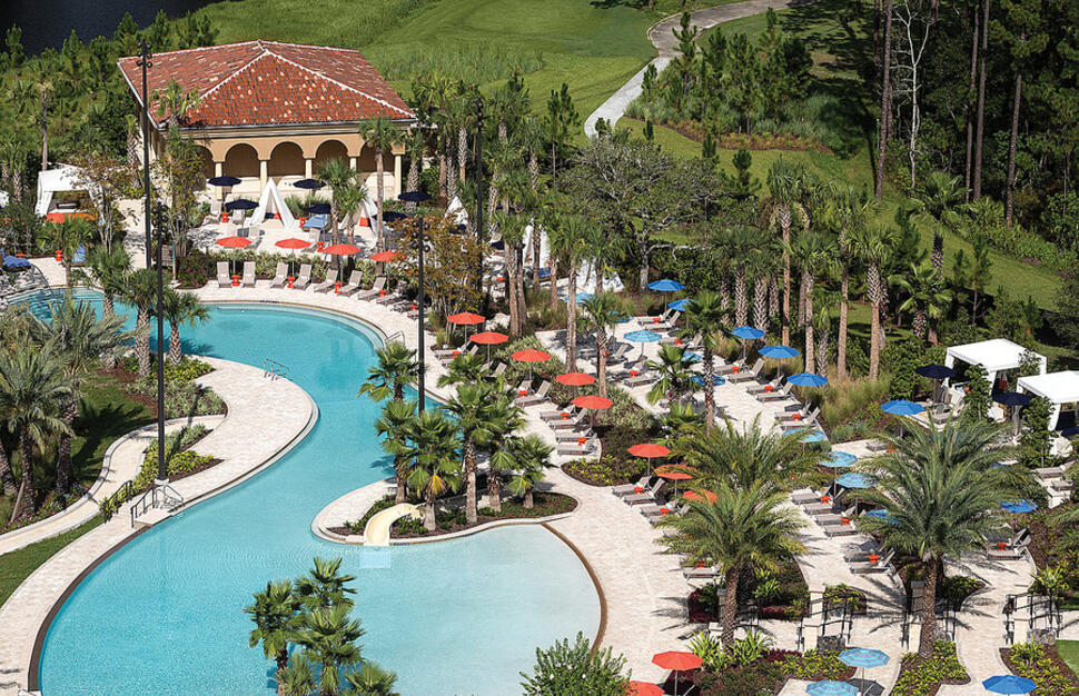 Aerial view of the pool