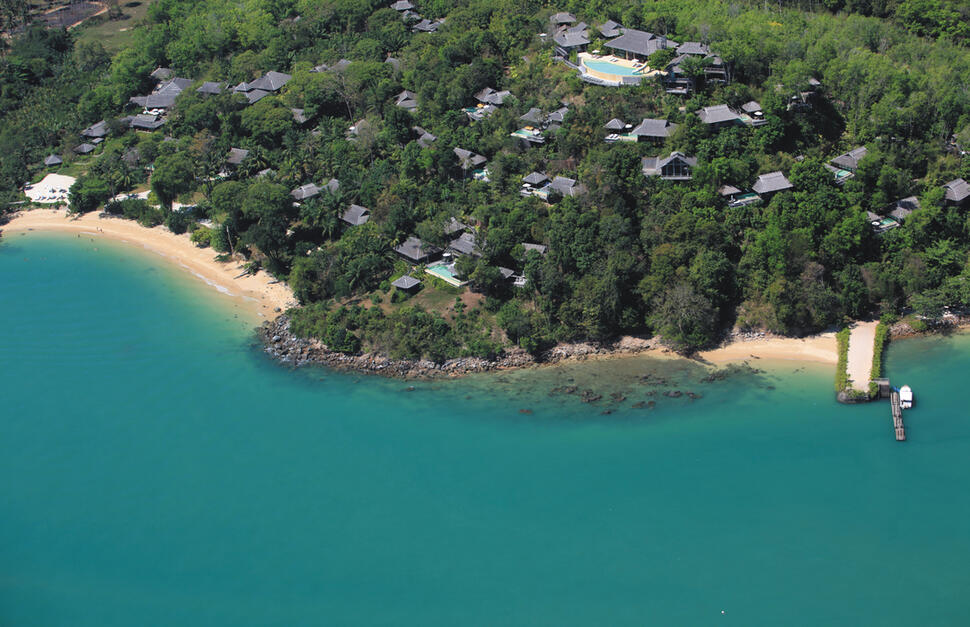 Aerial view of resort