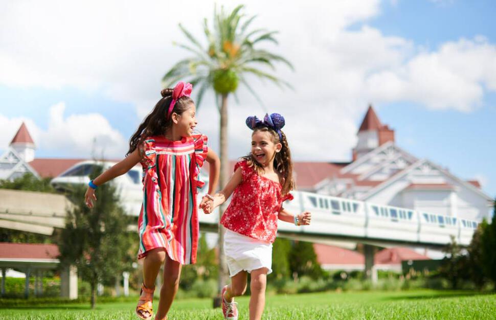 Kids by the monorail